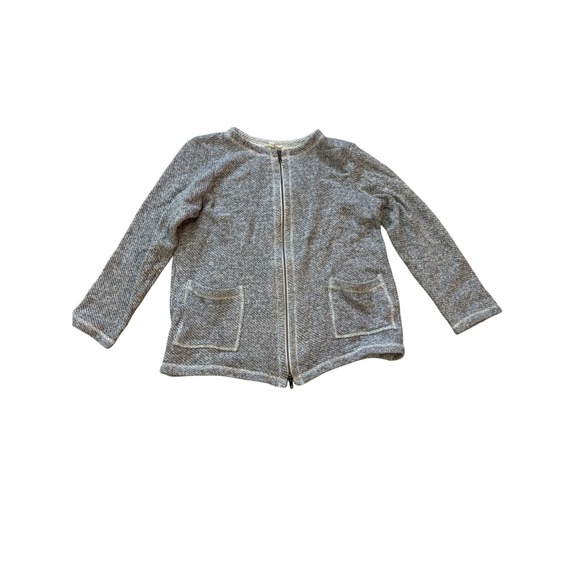 Eileen Fisher Zip Front 100% Organic Cotton Knit Sweeter Size‎ LP - Picture 1 of 9